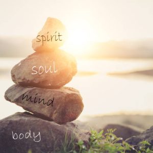 Holistic health concept of zen stones / Concept body, mind, soul, spirit,